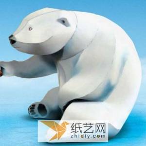 可口可乐北极熊吉祥物的纸模型制作