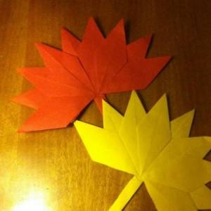 幼儿折叠纸枫叶的方法图解