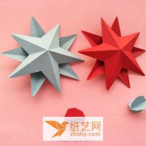 立体纸艺星星的挂饰制作教程 圣诞节的又一个装饰创意