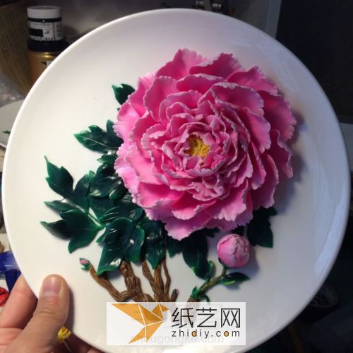 粉红色软陶牡丹花盘威廉希尔中国官网
 第18步