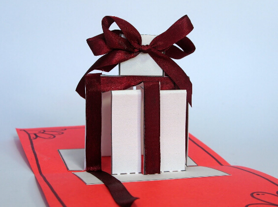 圣诞节圣诞礼物盒立体贺卡手工制作教程