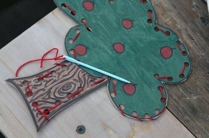 手工制作儿童手工缝纫练习卡教程
