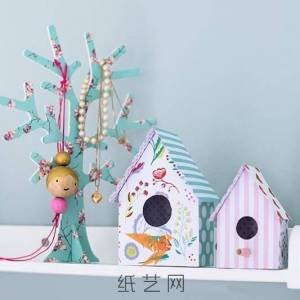 可爱的简单纸模小房子新年装饰制作威廉希尔中国官网
