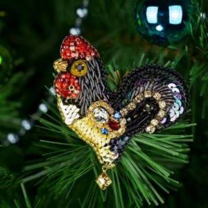 精致的串珠大公鸡圣诞树装饰制作威廉希尔中国官网
