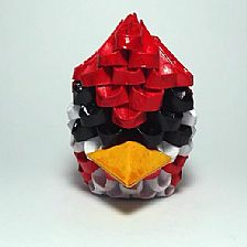 折纸三角插小红鸟红色愤怒的小鸟制作威廉希尔中国官网
