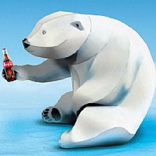 【纸模型】可口可乐圣诞节北极熊纸模型免费下载