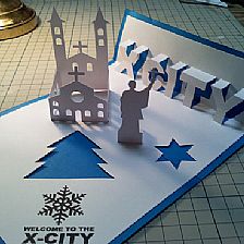 圣诞城市立体圣诞贺卡手工制作教程