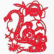 牡丹顽石蛇年剪纸窗花图案与威廉希尔中国官网
