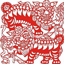 新年剪纸图案大全之舞狮剪纸威廉希尔中国官网
