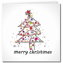 圣诞贺卡之彩色摩登圣诞树的自制威廉希尔公司官网
贺卡PDF模版免费下载