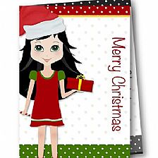 【圣诞女孩】漂亮可打印圣诞贺卡制作图片与威廉希尔公司官网
DIY模版