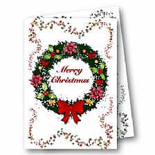 圣诞花环装饰的圣诞贺卡可打印模版威廉希尔公司官网
制作大全免费下载