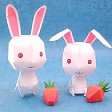 【纸模型】中秋节简单小兔子纸模型手工制作教程