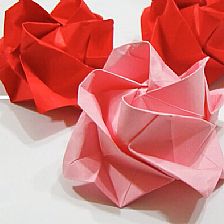 四角川崎玫瑰花的手工制作方法教程