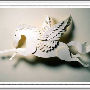 纸雕作品神话故事里的飞马
