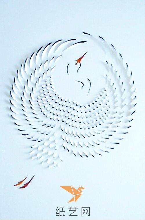 纸雕 作品飞舞的鹤