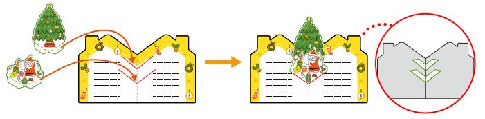 组合好之后的圣诞贺卡在外型上看起来非常的逼真